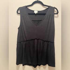 Ava James Black  Swing Knit Tank Lightweight Top~Women's Size L
